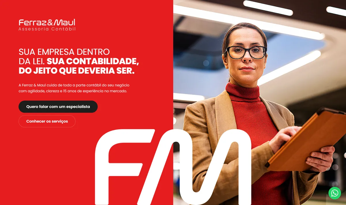Site da Ferraz & Maul, contabilidade, feito por Jônatas Torres