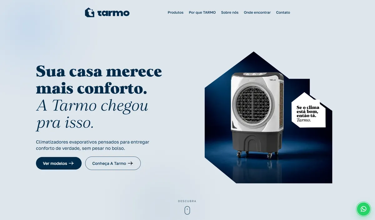 Site da Tarmo, indústria, feito por Jônatas Torres